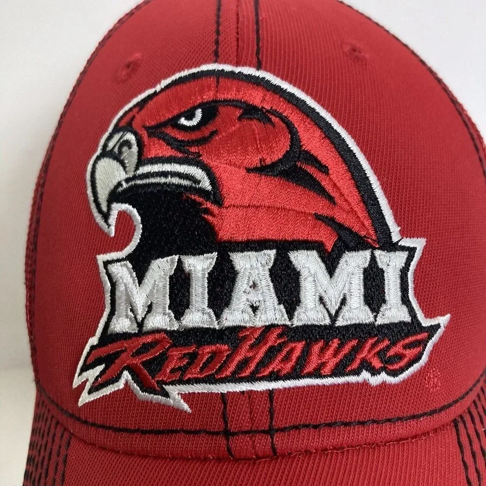 Adidas Fitmax 70 Hat Miami Redhawks Miami University Ohio Small Medium Mesh Back